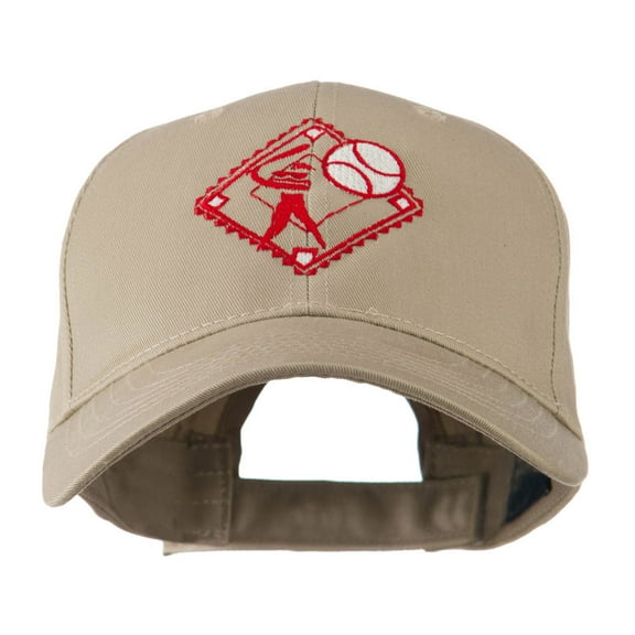 Baseball with Big Ball Logo Embroidered Cap - Khaki OSFM