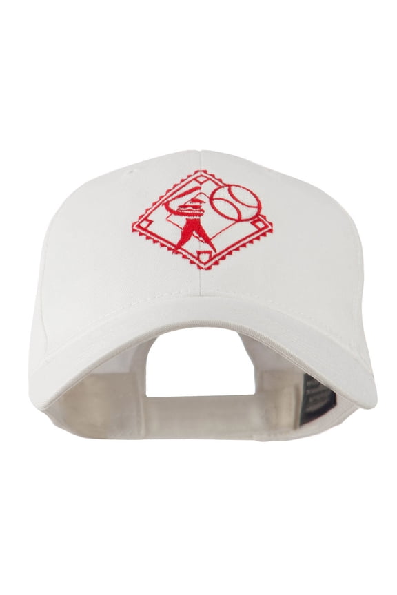 Baseball with Big Ball Logo Embroidered Cap - White OSFM
