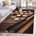 thumbnail image 1 of Baseballs Area Rugs 4x6 ft Vintage Baseball and Bat Sport Games Brown Wooden Grain Washable Rug Non Slip Indoor Carpet Absorbent Floor Mat for Living Room Bedroom Dining Room, 1 of 9