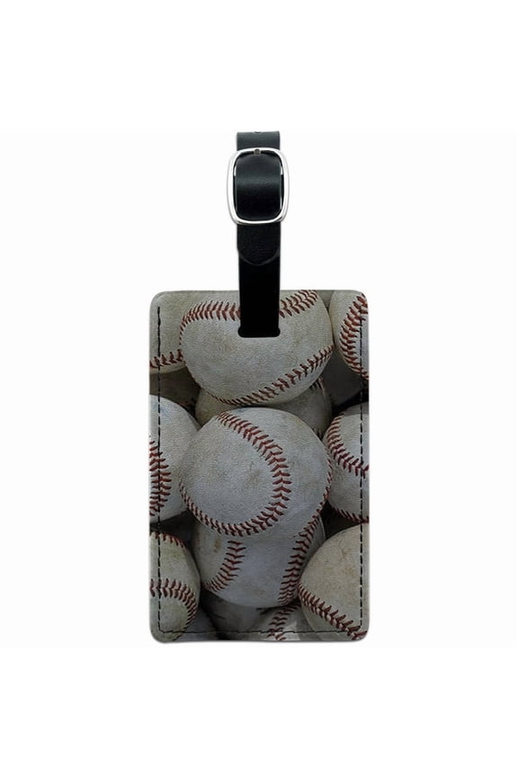 Baseballs Baseball Balls Leather Luggage ID Tag Suitcase Carry-On