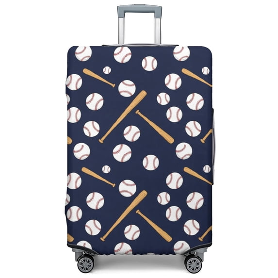 Baseballs Bats Blue Pattern Luggage Cover,Stretch Suitcase Dust Cover ...