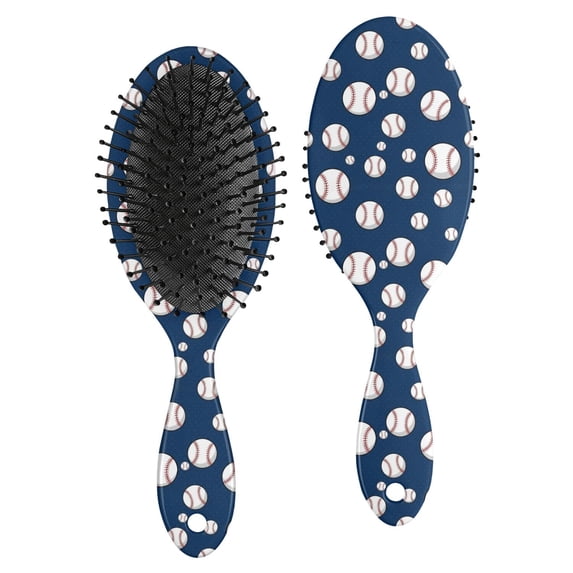 Baseballs Blue Pattern Brush, Detangling Hair Brush,Air Cushion Hair ...