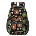 thumbnail image 1 of Baseballs Gloves Black Pattern 17" School Backpacks for Teens,Waterproof Oxford Fabric,S-Shape Padded Straps for School,Travel,Hiking,Camping, 1 of 6