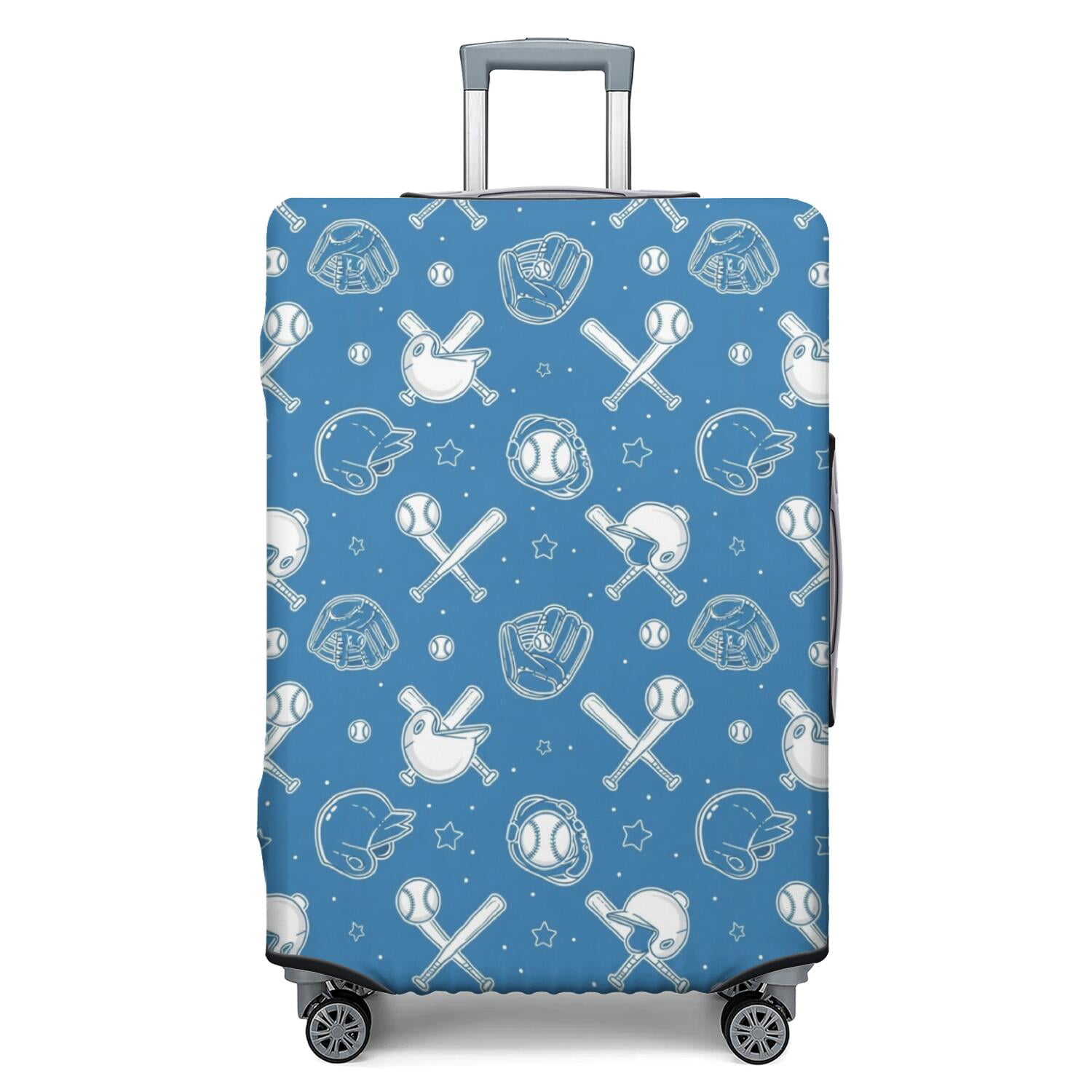 Dust Cap Microscope Baseballs and Helmets Blue Pattern Luggage Cover,Stretch Suitcase Dust ...