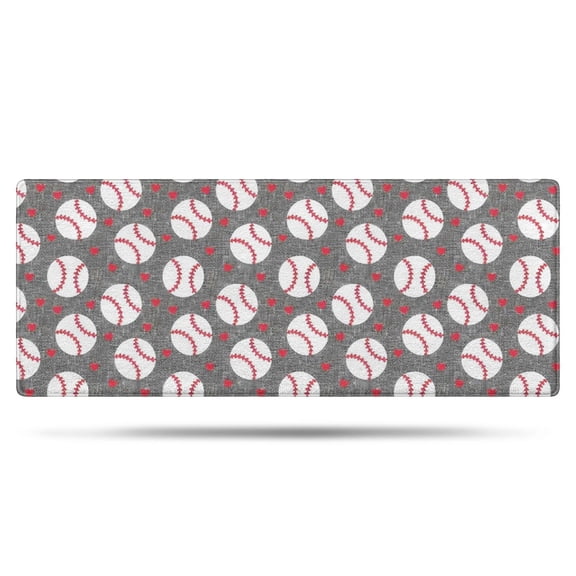 Baseballs and Love Bathroom Rugs Mat,Non Slip Microfiber Bathroom Rug,Rubber Backing,Soft Bathroom Mats for Bathroom Floor,Tub and Shower,60x24in(150x60cm)