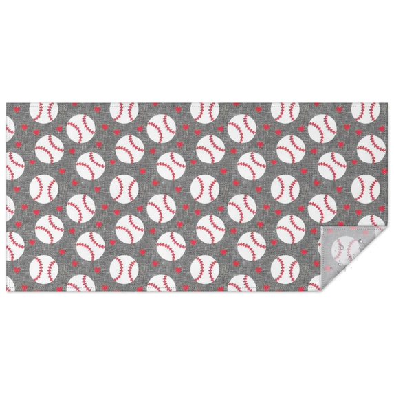 Baseballs and Love Rectangle Tablecloth 60"x120",Waterproof Polyester Rectangle Table Cloth, Wipeable Spillproof Polyester Tablecloth for Dining, Camping, Indoor and Outdoor