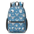 thumbnail image 1 of Baseballs and Helmets Blue Pattern 17" Waterproof Oxford School Backpacks for Teens, S-Shape Padded Straps, for School, Travel, Hiking, Camping, 1 of 2