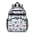 thumbnail image 1 of Baseballs and Helmets White Pattern Backpack for School, Cute School Bag with Adjustable Shoulder Straps and Padded Back, 15.25"x11.5"x5.25", 1 of 5