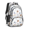 thumbnail image 1 of Baseballs and Jerseys White Pattern Backpack for School, Cute School Bag with Adjustable Shoulder Straps and Padded Back, 16.9"x12.6"x5.9", 1 of 5