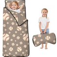 thumbnail image 1 of Baseballs and Small Balls Taupe Pattern Teens Toddler Nap Mat with Pillow, Sleeping Mat Bag for Preschool Daycare 60"x20", 1 of 6