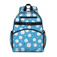 thumbnail image 1 of Baseballs and Stars Light Blue Pattern Cute School Backpack Bag for School with Padded Back and Adjustable Shoulder Straps 15.25"x11.5"x5.25", 1 of 5