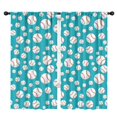 thumbnail image 1 of Baseballs and Stitches Green Pattern Insulated Teens Curtains Set Of 2, Bedroom Essentials, Toddler Room Decor 42"x84", 1 of 5