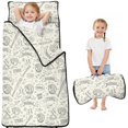 thumbnail image 1 of Baseballs and Text Light Beige Pattern Teens Toddler Nap Mat with Pillow, Sleeping Mat Bag for Preschool Daycare 50"x20", 1 of 6