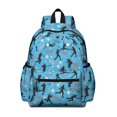 thumbnail image 1 of Baseballs and Words Blue Pattern Cute School Backpack with Padded Back and Adjustable Shoulder Straps 13.4"x11"x4.7", 1 of 5