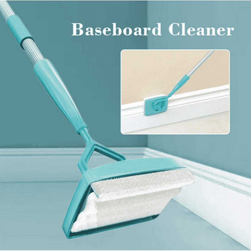 Risewill Baseboard Cleaner Mop Extendable Microfiber Dust Cleaner Brush  with Handle Clean Pad Household 