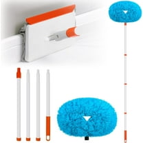 Baseboard Cleaner Tool with Handle, Extendable Long Handle Baseboard Cleaning Duster with Reusable Pads for Floorboard, Ceiling Fan Blade Cleaner Duster (Gray)