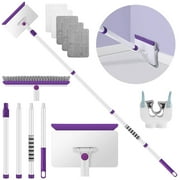 Baseboard Cleaner Tool with Handle, 60" Extendable Long Handle Cleaner with 5 Reusable Pads