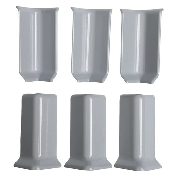 Baseboard Corner Blocks 6-Pack Wall Base Corner Trim Wall Corner Decor M Grey