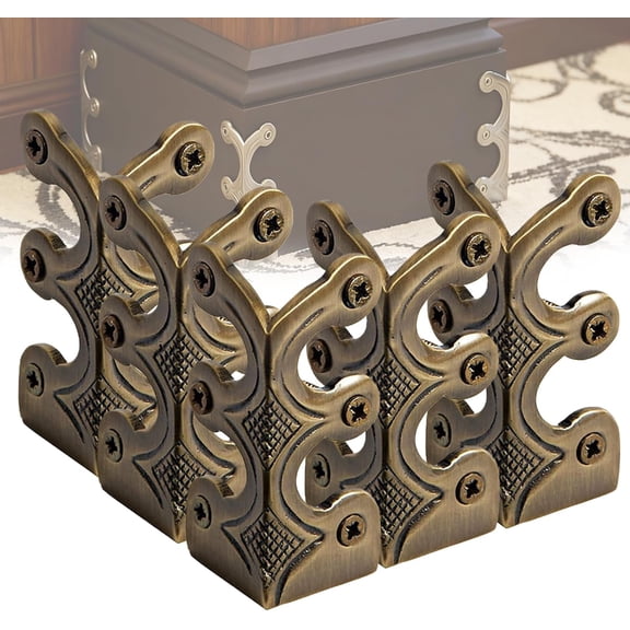 Baseboard Corner Protectors, Dust Corners for Stairs Brass Vintage, Solid Brass Skirting Board Protectors, Metal Wall Corner Protector Decorative for Furniture Cabinets and Boxes