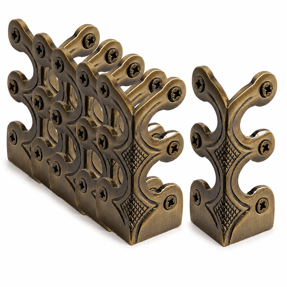 Baseboard Corner Protectors, Rustic Vintage Metal Corner Guard, Decorative Baseboard Shield, Brass Skirting Board Protection, Antique Bronze Furniture Edge Protector