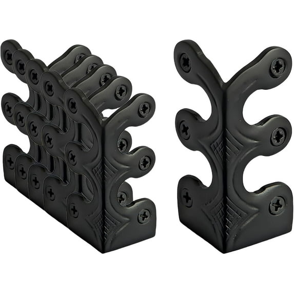 Baseboard Corner Protectors,Vintage Metal Pure Copper Corner Protectors, Decorative Corner Protector, Skirting Corner Guard, for Wood Boxes, Farmhouse, Barn Door, Wood Frame, Trunk, Table, Desk(Black)