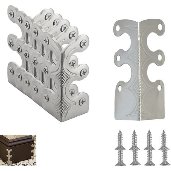 Baseboard Corner Protectors,Vintage Solid Brass Baseboard Corner Protectors Vintage Brass Edge Guards, Decorative Metal Trim Decorative Metal Edge Guards for Furniture, Cabinets(5pcs,Gold)