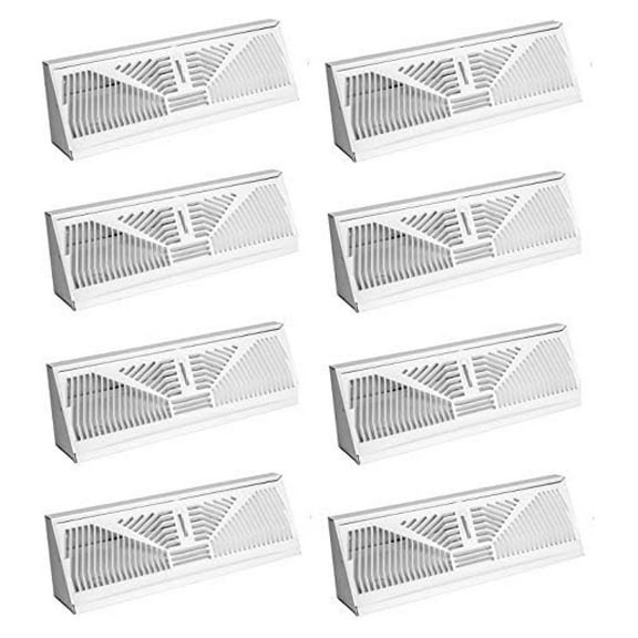 Baseboard Diffuser, Sunburst Pattern, Steel, White, 15-In.