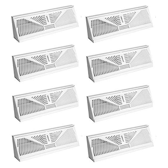 Baseboard Diffuser, Sunburst Pattern, Steel, White, 15-In.