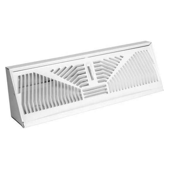 Baseboard Diffuser, Sunburst Pattern, Steel, White, 18-In.