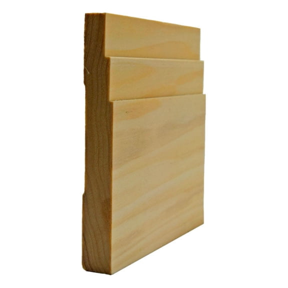 EWBB29 Contemporary Stepped 5-1/4" Tall x 11/16" Baseboard Unfinished