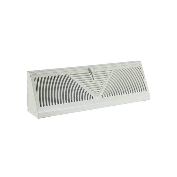 1 PK ZoroSelect Baseboard Register, 4.5 X 15, White, Steel
