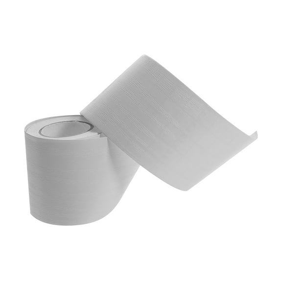 UPKOCH Edge Corner Trim Tape Baseboard Trim Sticker Grey Pvc 1 Roll 196.5In X 3.93In X 0.04In