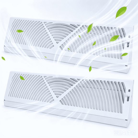 Baseboard Register Grille 18 Inch, 2 Pack Rust-Resistant Steel Residential Heating Cooling Vent Cover with Adjustable Airflow Control Knob