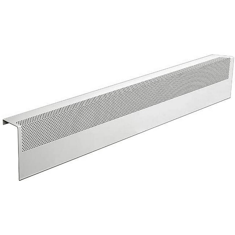 Baseboarders Premium Series 4 ft. Galvanized Steel Easy Slip-On Baseboard Heater Cover in White
