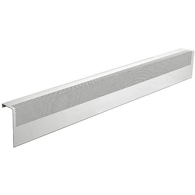 Baseboarders Basic Series Galvanized Steel Easy Slip-On Baseboard Heater Cover in White (4 ft, Cover, No Accessory)
