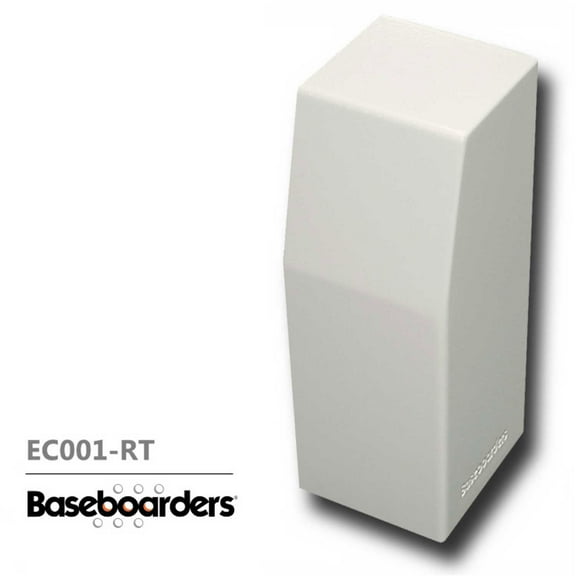 Baseboarders Premium Easy Slip-on Baseboard Heater Cover - White (Any Size, Closed End Cap - Right)