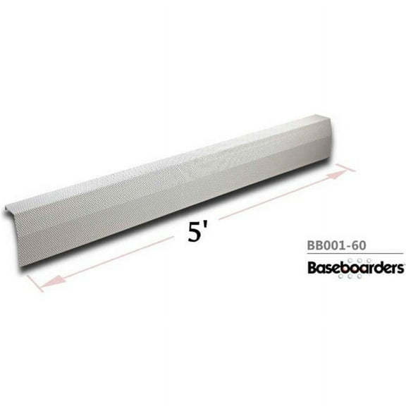 Baseboarders Premium Series 5 ft. Steel Easy Slip-on Baseboard Heater Cover, White