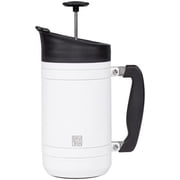 Basecamp Coffee Press - Double Wall Vacuum Insulated Stainless Steel - Bru-Stop Technology, No Grounds in Coffee, No Spill Lid Snowflake White, 32 fl.oz