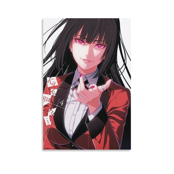 Based on Manga Kakeurui Anime Girl Jabami Yumeko Poster Wall Art Poster Scroll Canvas Painting Picture Living Room Decor Home 12x18inch(30x45cm)