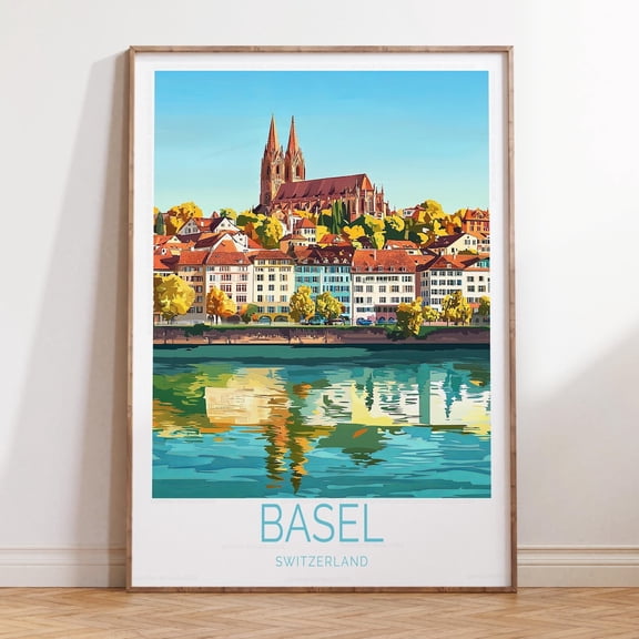 Basel Switzerland Modern Urban Architecture Print, Unframed Paper Print Size 8x12