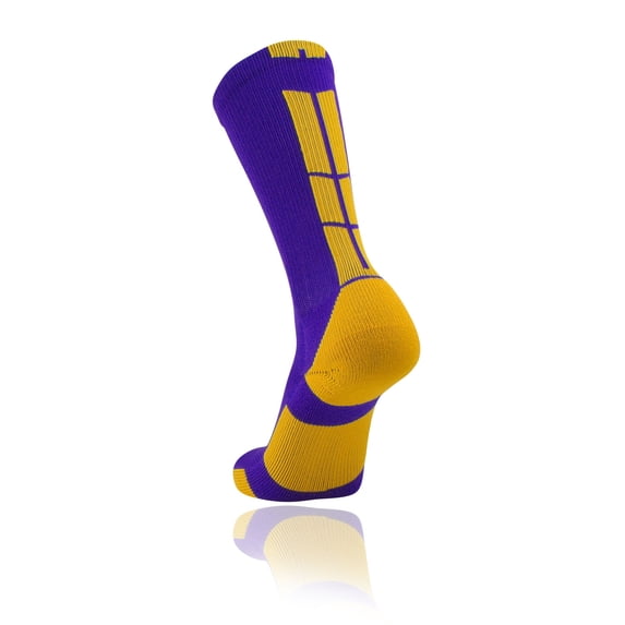 Baseline 3.0 Athletic Crew Socks (Purple/Gold, Small)