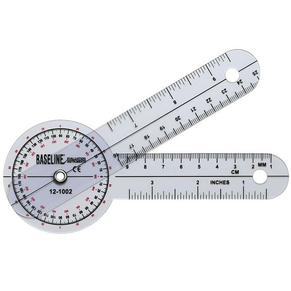 Baseline 360 Degree Clear Plastic Goniometer - 6 Inches, 1 Each / Each - 12-1002