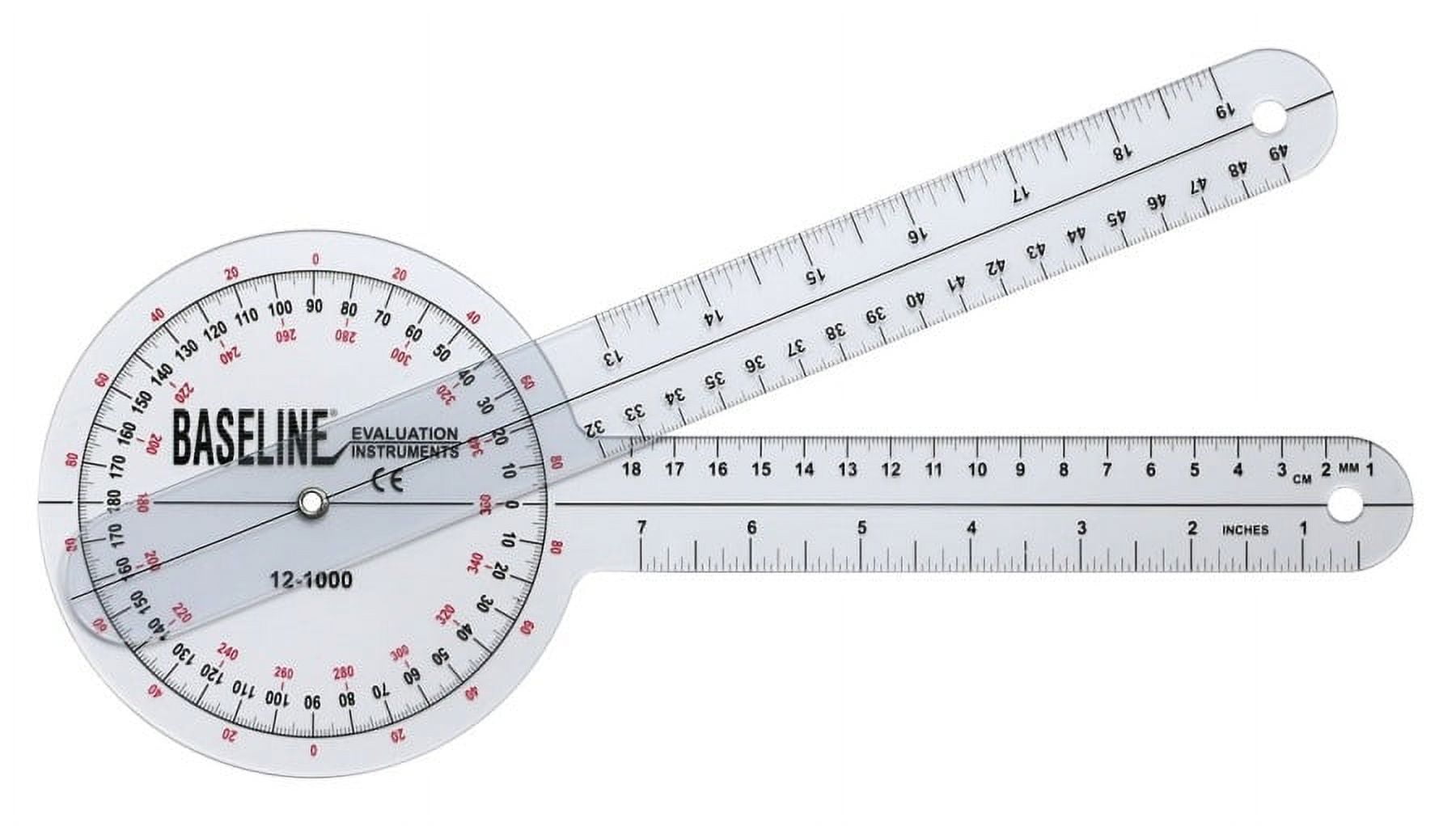 Baseline 360 Degree Clear Plastic Goniometer Joint Angle and Range of ...