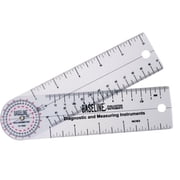 Baseline 360 degree clear plastic goniometer joint angle and range of motion measurer