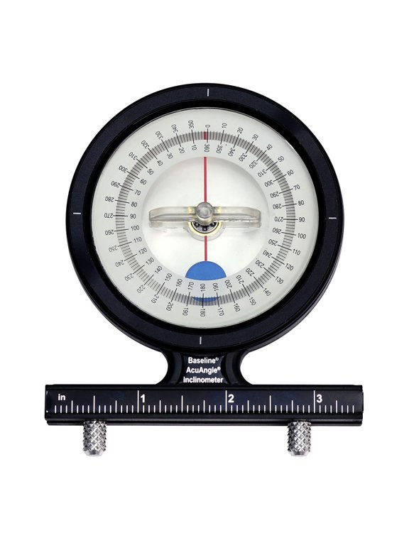 AcuAngle Inclinometer with Adjustable-Feet for Precision Measurement, Testing and Evaluation of Range of Motion of Neck, Hip, Spine, Elbow, Knee, Shoulder, Ankle, Wrist and MCP Joint