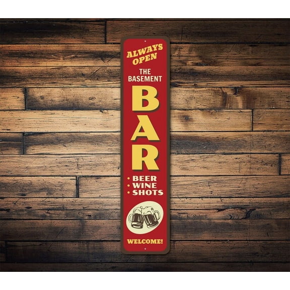 Basement Bar Sign Vintage Bar Decor Pub Beer Sign Beer Lover Decor Beer Lover Sign Sign For Beer Beer Bar Sign Beer Decor Bar Sign - Size: 16 x 4 Inches