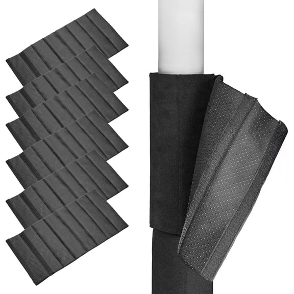 Basement Pole Wrap - Garage Pole Padding with Anti Slip Fabric - Strong Hook and Loop for A Tight Wrap - Round Column Wrap 10mm Foam - 12x24 Inches (6 Pack) - 6 Feet of Protection