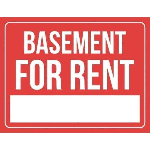 Basement For Rent Sign – 8x12 Inch RustFree Aluminum,Reflective & Weatherproof,HighVisibility Outdoor/Indoor Advertising Sign for Property Rental,Clear & Visible
