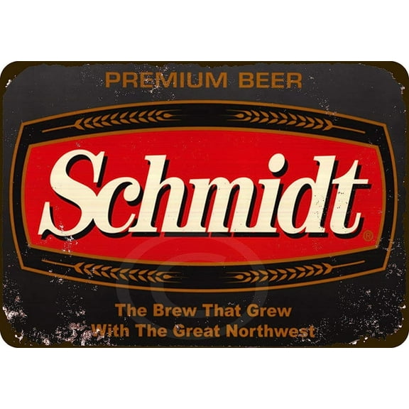 Basement Schmidt Premium Beer Vintage Tin Sign 8" w x 12" h Decor Art Patio Metal Signs Vintage Retro Style Ranch