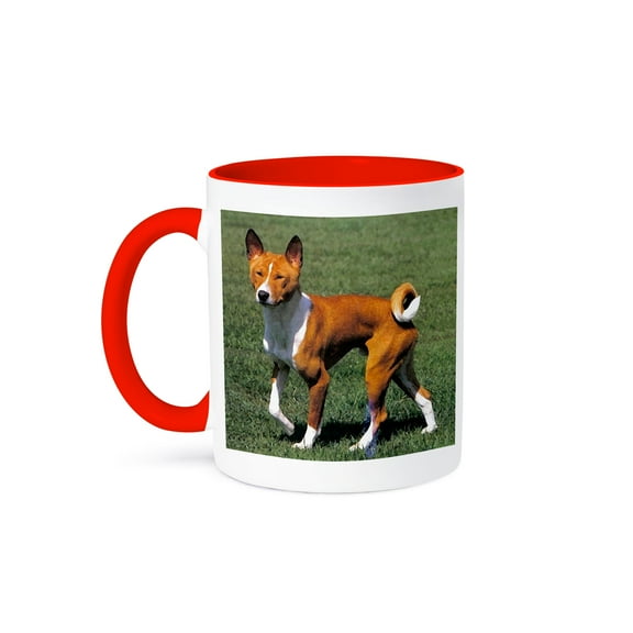 3dRose, Basenji, 11oz Two-Tone Red Mug